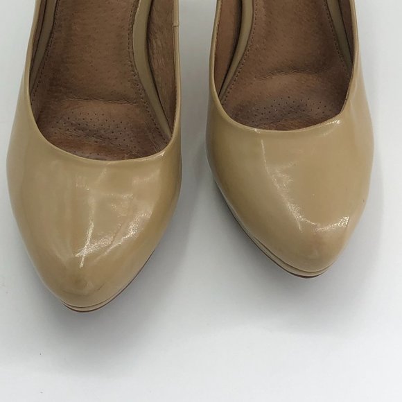CORSO COMO Nude Patent Leather Platform Stilleto Heels - Picture 5 of 6
